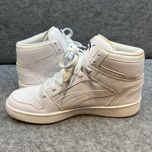 Puma Rebound‎ High Top Sneakers Classic Casual Shoes White Mens Size 8.5 - Picture 7 of 10